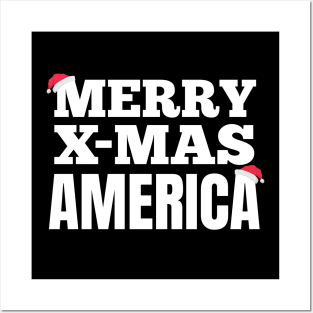 Merry X-Mas America Posters and Art